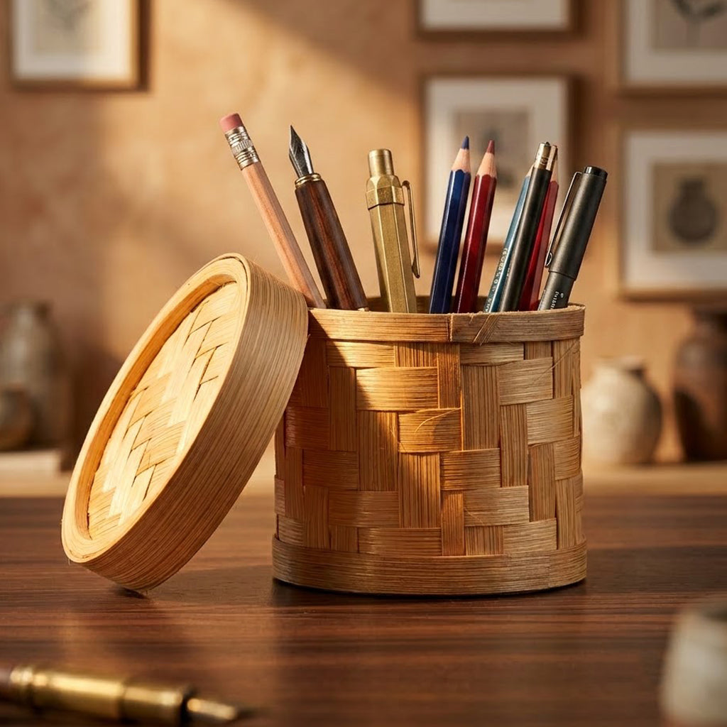 Bamboo Pen Stand